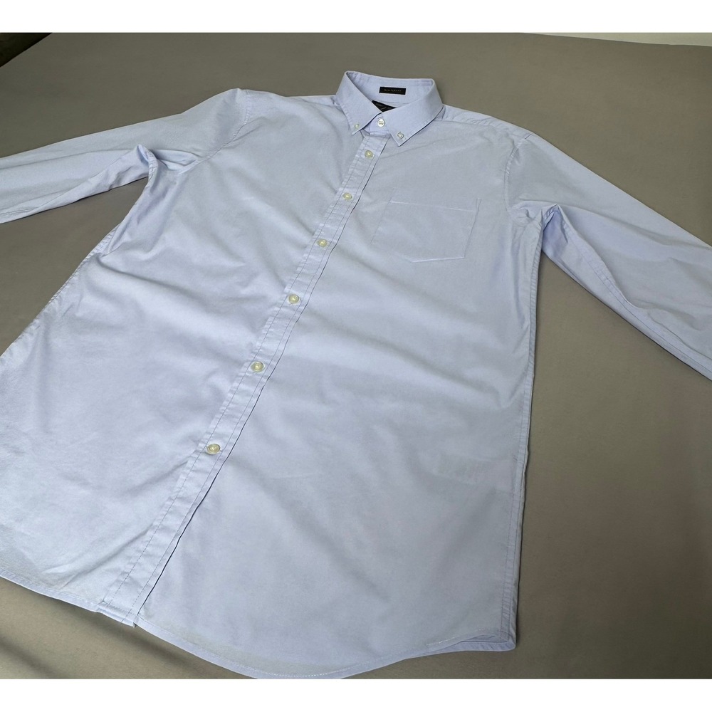Banana Republic Mens Slim Flex Fit Tech Stretch Cotton Shirt Blue Large Tall